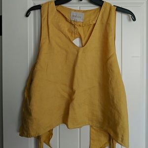 Beautiful mustard linen tank